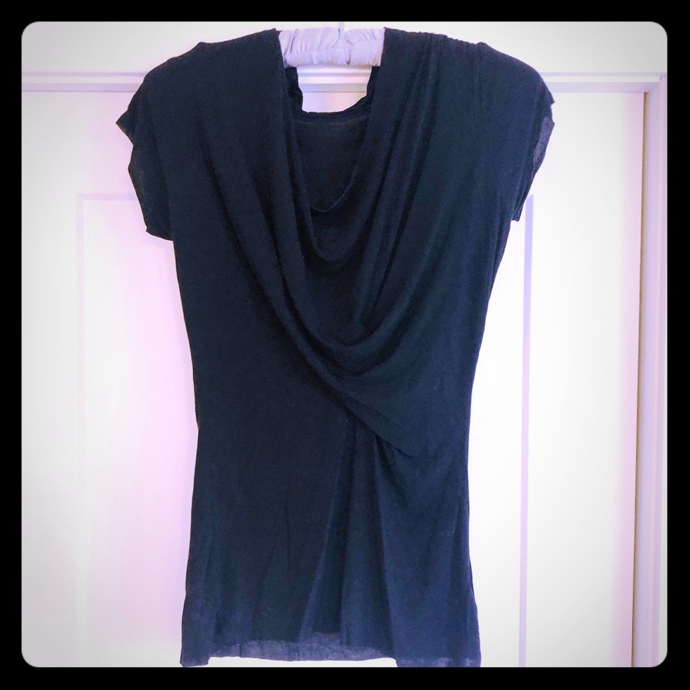 Isda & Co Black Twist Front Tee